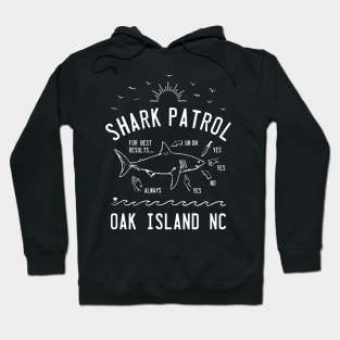 Beach Shark Patrol - Oak Island NC - White Hoodie